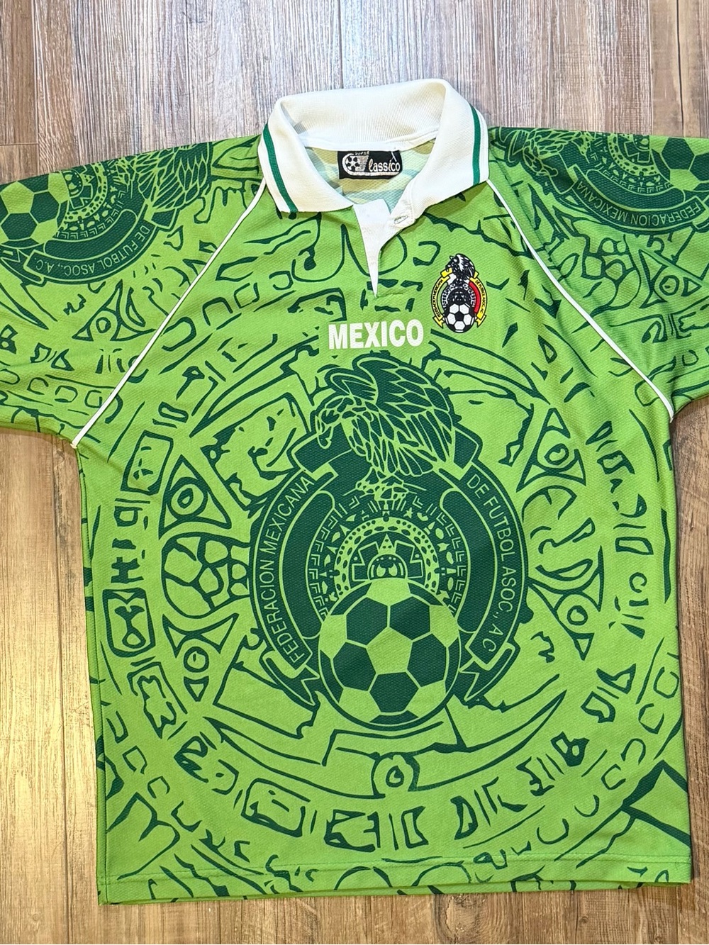 Vintage ClassiCon Mexico Green Graphic Soccer Jersey